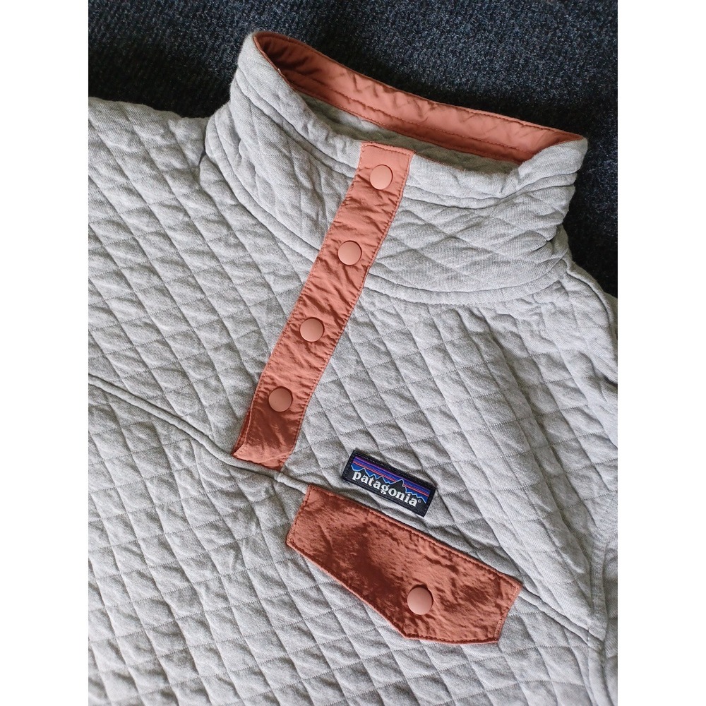 Patagonia Women's Size Small Organic Cotton Quilt Snap-T Pullover Sweater